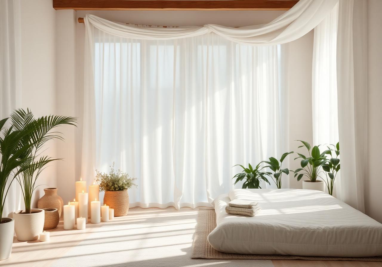 Ambiente sereno de atendimento espiritual